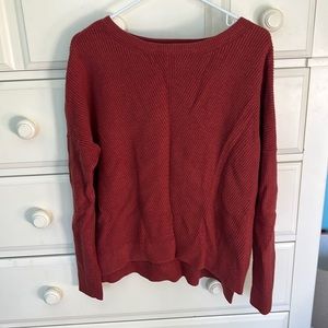Abercrombie and Fitch Sweater in Coral, Red, Brick in Large